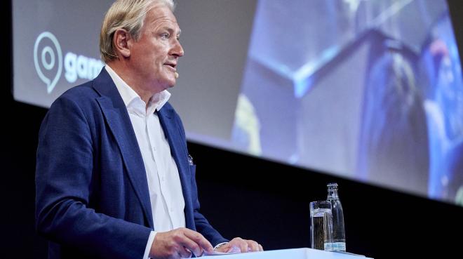 Pressekonferenz gamescom 2022, Gerald Böse (Vorsitzender der Geschäftsführung der Koelnmesse), Rheinsaal, CongressCentrum Nord
